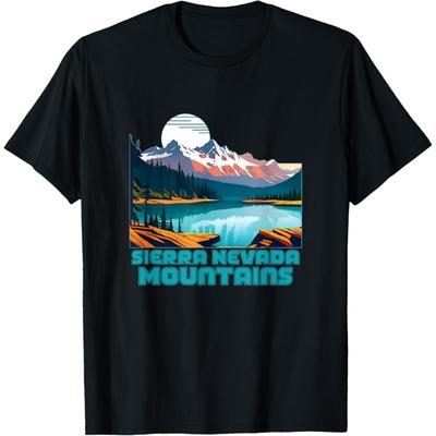 Sierra Nevada Mountains Souvenir Apparel - Retro Vintage T-Shirt