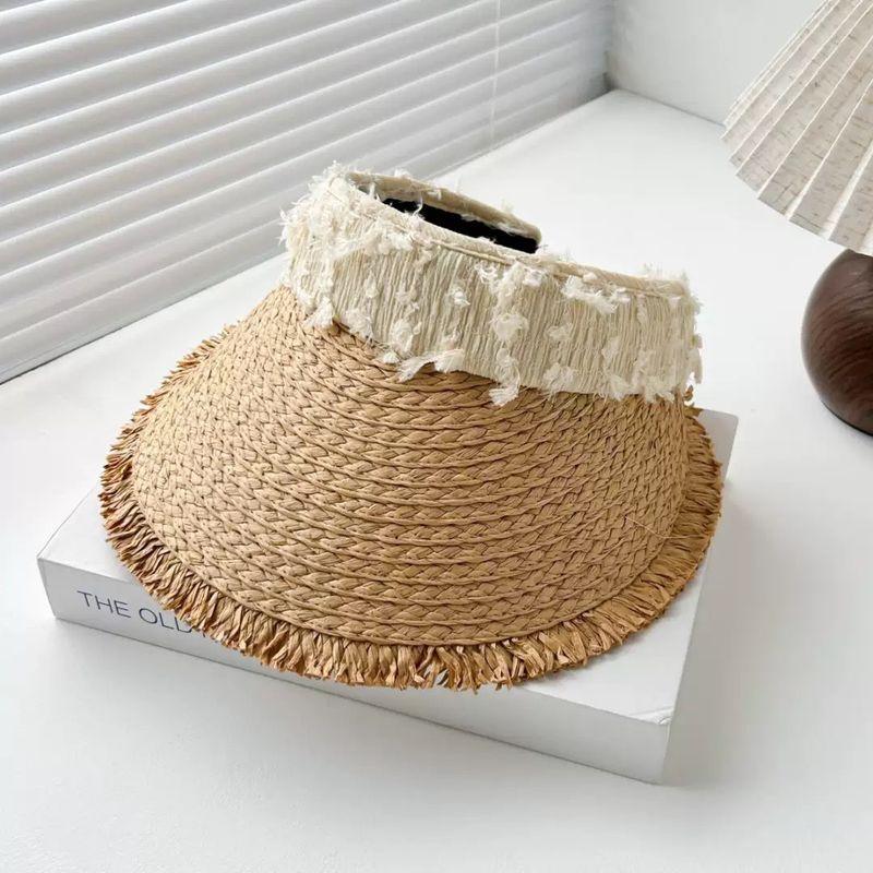 

Hat Women s 2025 New Arrival Air Top Sun-Proof Straw Hat Summer Big Brim Outdoor Sun Protection Seaside Vacation Sun Hat Beige One size