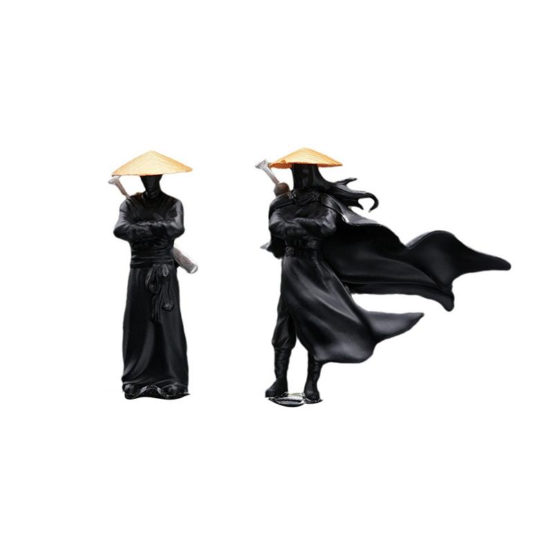 50mm Resin Mini Figuren Modell Antike Japanische Chinesische Ninja Samurai Krieger Modellierung Cool Miniatur Auto Dekoration Geschenke