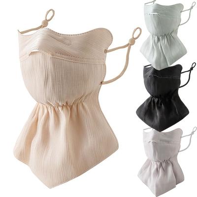 Ice Silk Face Cover For Women Anti-UV Quick Drying Breathable Sunscreen Mask Hanging Ear Neck Uv-proof