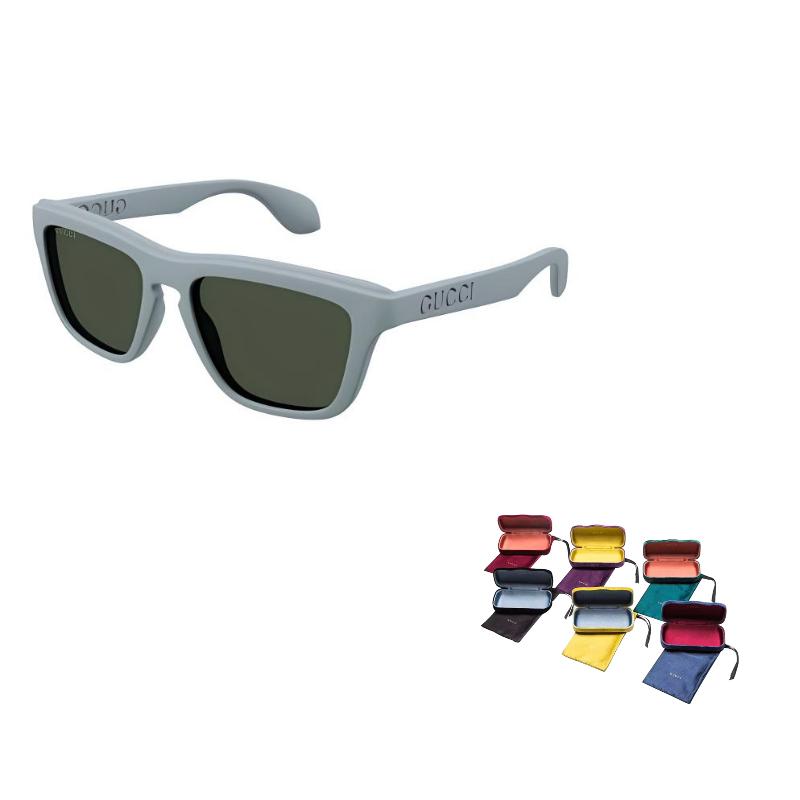 

GUCCI Temple logo Plate frame Irregular sunglasses Unisex Couple grey F серый