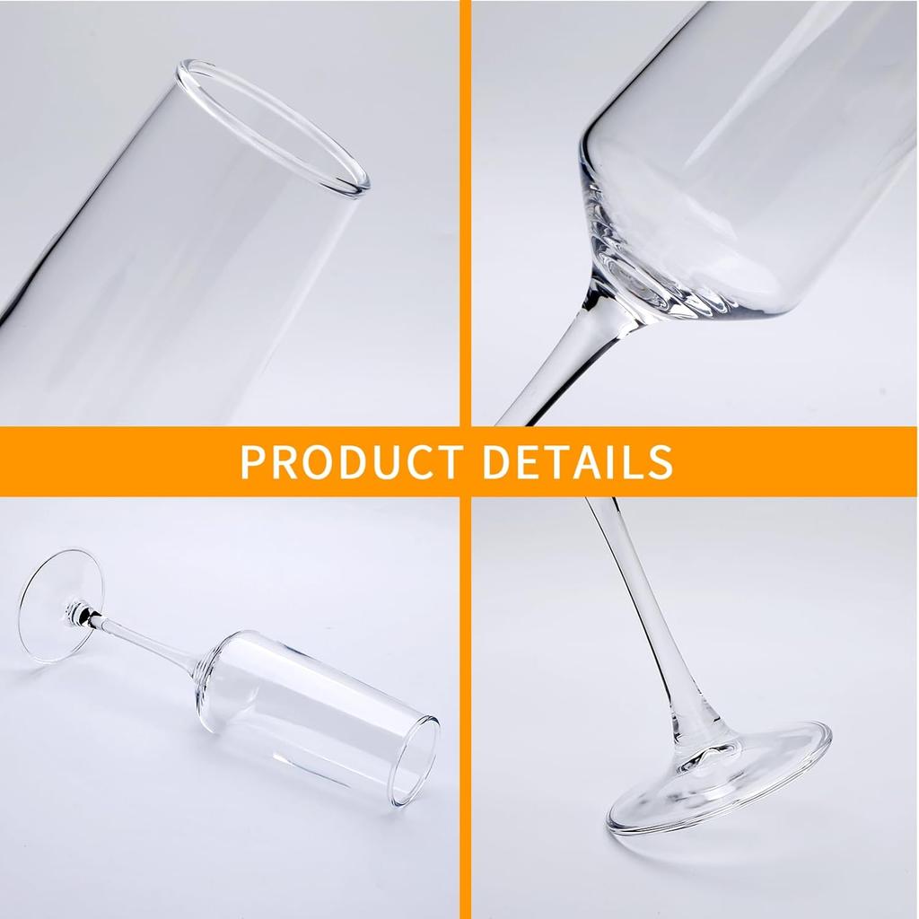 Champagne Glasses Set of 8, 8oz Clear Flutes for Wedding, Party, Prosecco & Mimosas