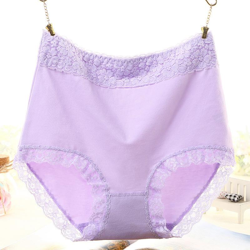 Comfortable High Waist Cotton Women's Underwear With Lace Trim For Perfect Shaping