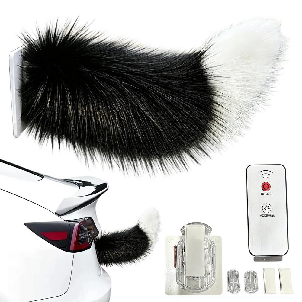 Moving Tail Cute Remote Control Rechargeable Decor Car Exterior Ornaments for RV Travel Rear Trucks Motorcycle Home Vehicles