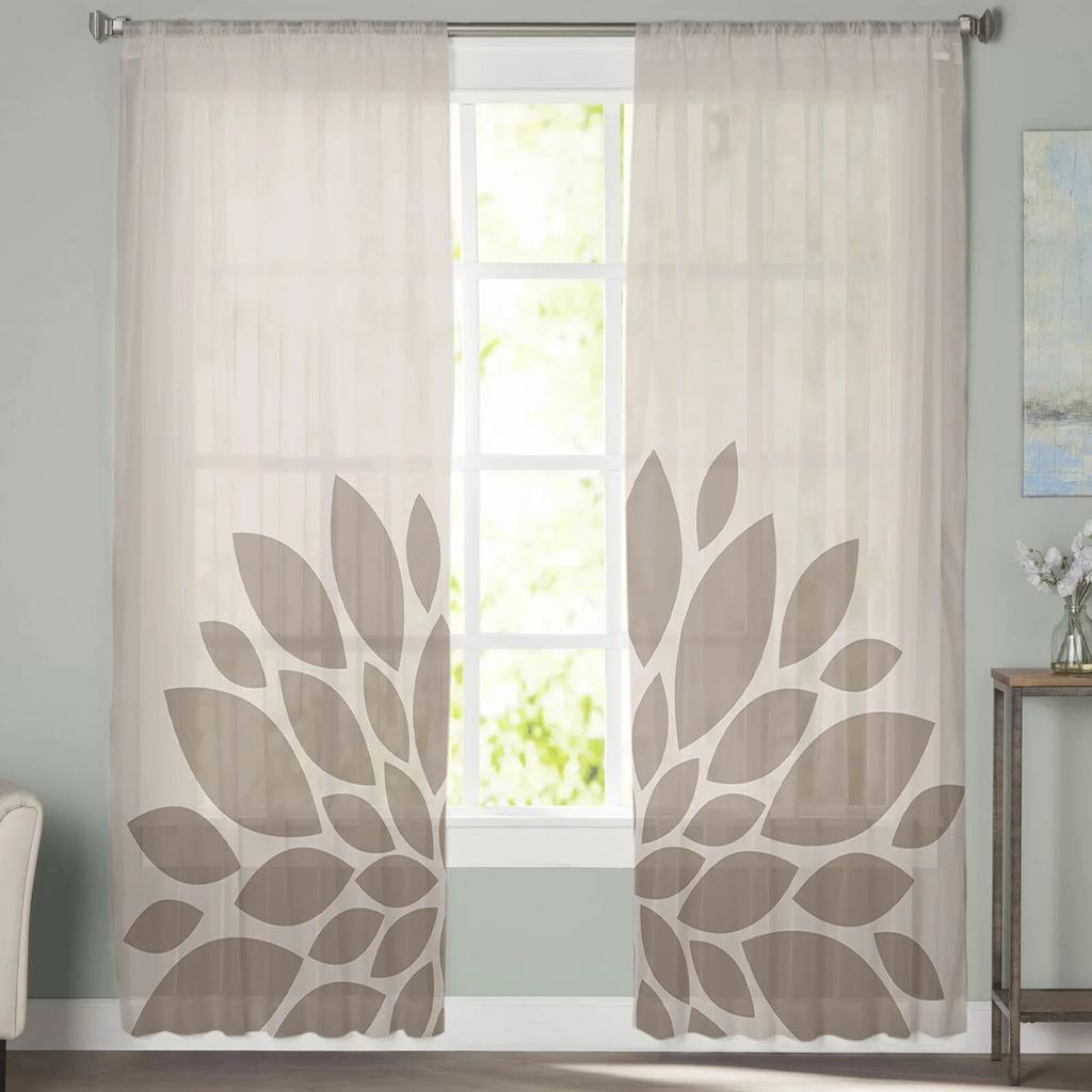 Perdele din tul cu flori Dahlia Sufragerie Bucătărie Perdele din șifon Dormitor Balcon Perdele transparentă Decor de casă la modă