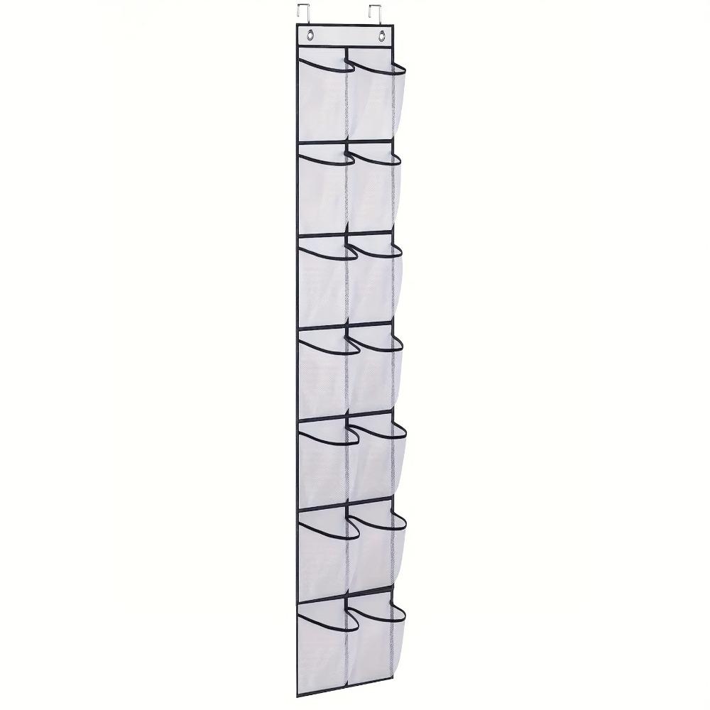 Breathable Over The Door Shoe Organizer Mesh Pockets Hanging Shoe Rack  Door Behind