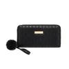 Women's long wallet, new rhombus embroidered iron sheet fluffy decorative change bag, casual simple clutch bag