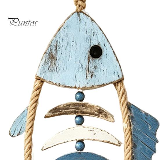 Coastal Theme Interior Bohemian Wooden Fish Wall Decor With/without LED Lights, Retro Hanging Ornament Craft for Entryway Bedroom Living Room
