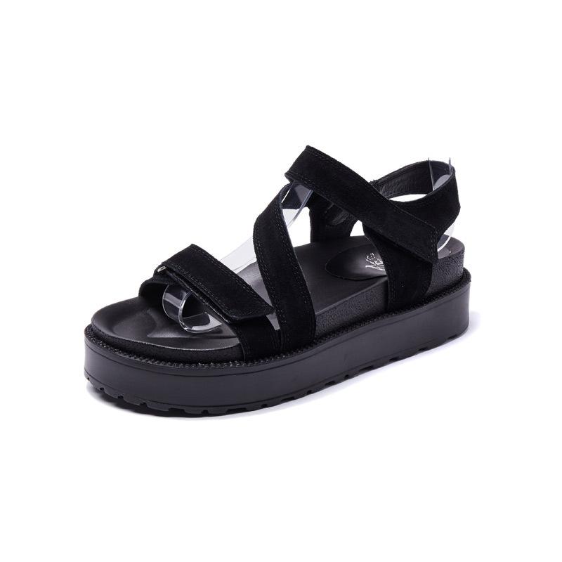 

Summer new versatile student, beach sandals women s leather summer 40 чёрный