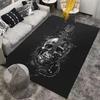 Guitar Design Black Carpet with Skull Patterns for Music Lovers Decor Suitable for Use As an Anti-slip for Living Room Bedroom Sofas