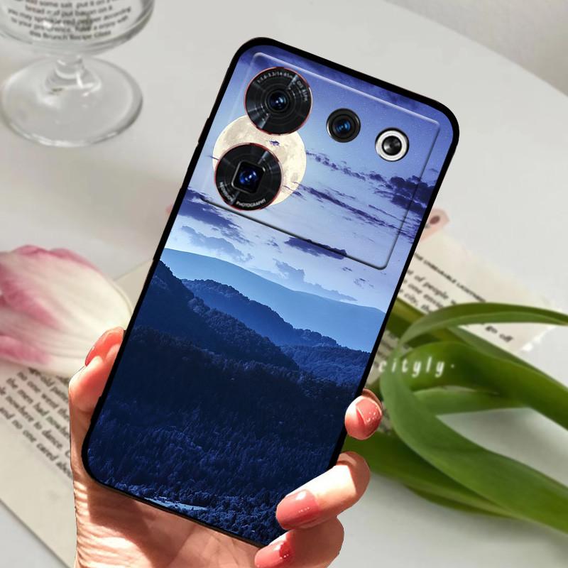 Case For ZTE Nubia Z50 Ultra Case Soft Print Silicone TPU Black Bumper Cover For ZTE Nubia Z60 Ultra Phone Back Coque z50Ultra