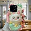 Phone Case: 2D Flat Design Suitable for iPhone 18 17 16 15 14 13 Pro Protective Case, Cream Little White Rabbit, Perfect Holiday Gift for Christmas an