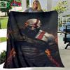 3D Game God of War Pattern Blanket Star Art Flannel Thin Blanket Portable Home Travel Office Lunch Break Blanket Birthday Gift