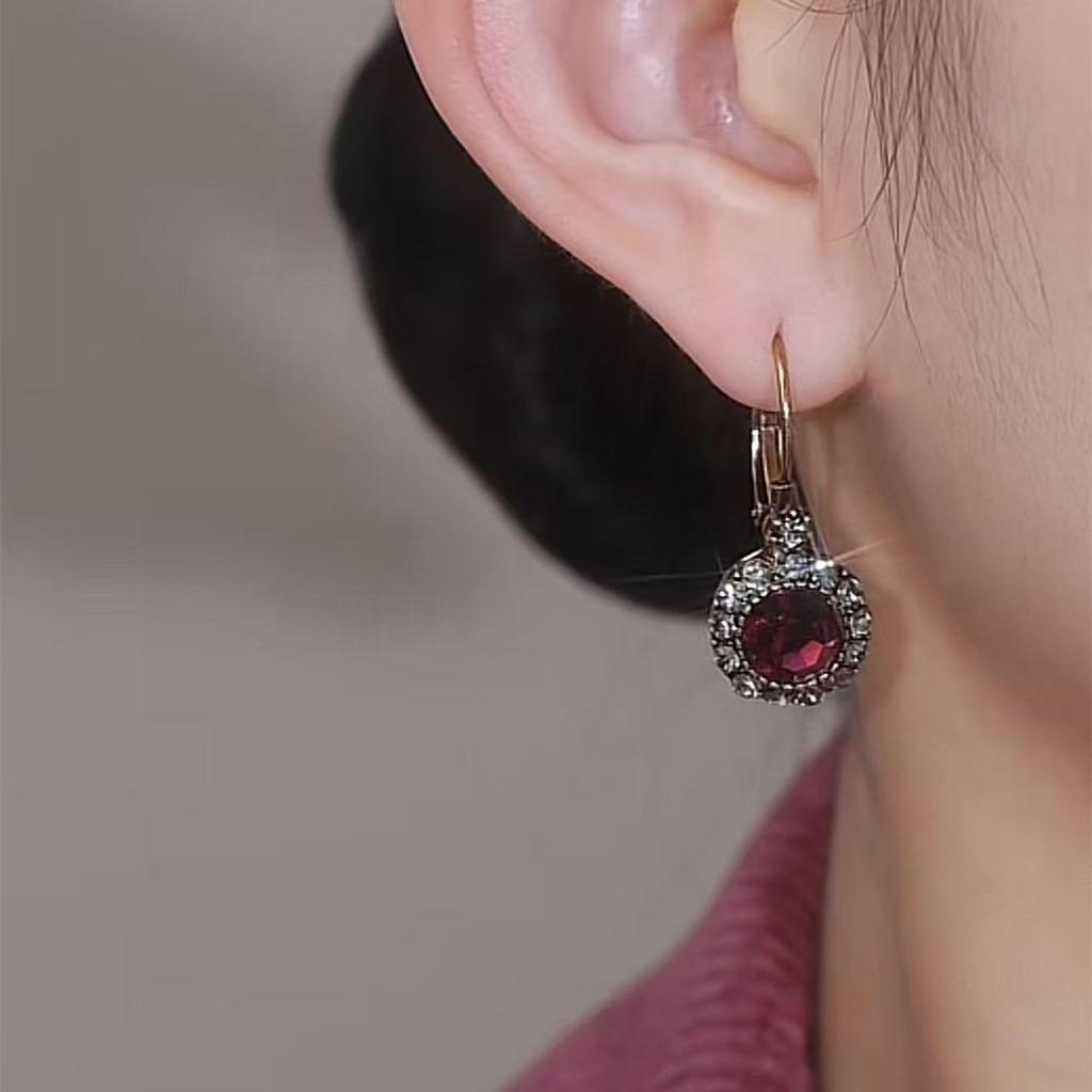 Dámské retro fialové náušnice