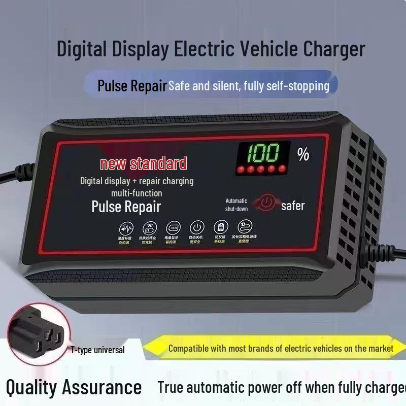 Smart Power-Off Battery Charger for 48V/60V/72V Lead-Acid & Graphene Electric Vehicles