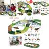 Explore The 144pcs Dinosaur Dino World Kid Flexible Race Car Track Play Set