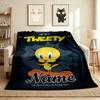 Custom Name Tweety Bird Flannel Blanket Throw Blanket Soft Warm Sofa Bed Home Decor Unique Gift