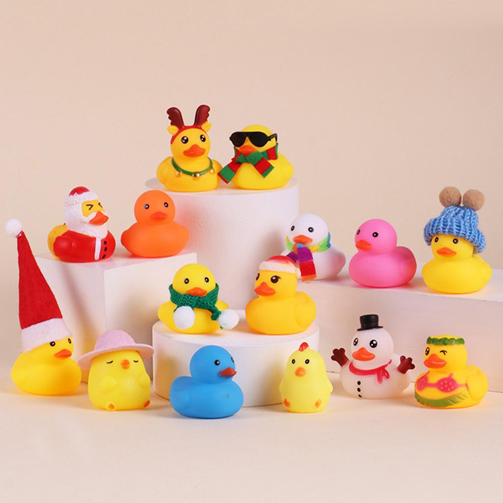 Duck Advent Calendar Multi-Purpose Mini Rubber Duck Ornaments Rubber Duck Pendant Set for Family Gathering Party Xmas Decor