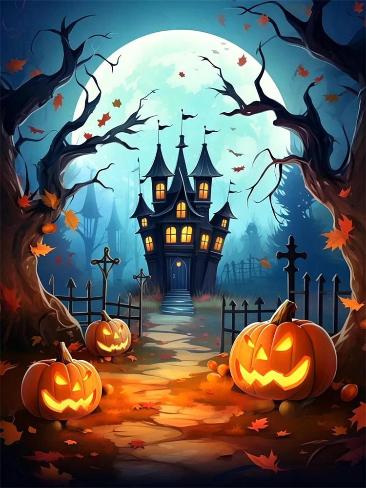 5D Diamond Painting Halloween Fantasy Dark Style Decoration DIY Full Diamond Mosaic Inlaid Cross Stitch Set Gift