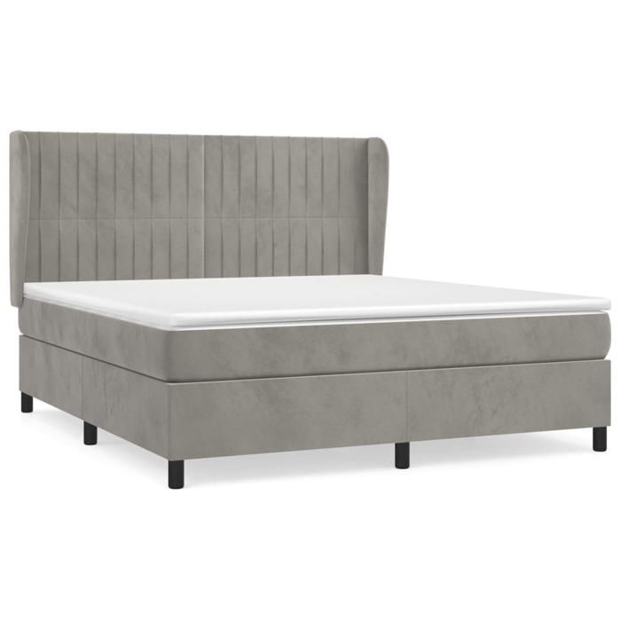 Maison Exclusive - Sommier à lattes de lit et matelas Gris clair 180x200cm Velours