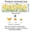 New Green Plant and Yellow Flower Butterfly Wall Stickers Ins Living Room Background Wall Room Decoration Wall Paper Self-adhesive