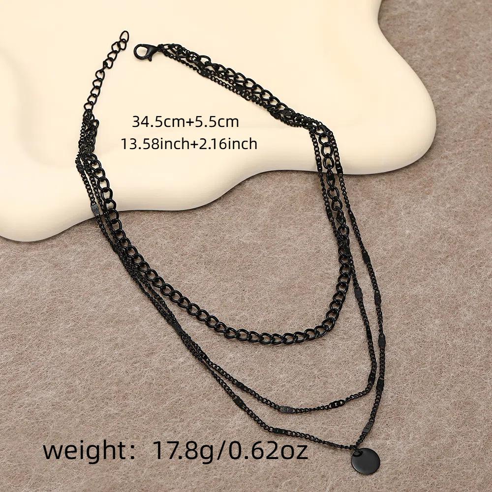 Retro Cuban Magic Multi - Layer Irregular Round Piece Necklace , Trendy Fashion Layered Mibei Pendant Jewelry necklace