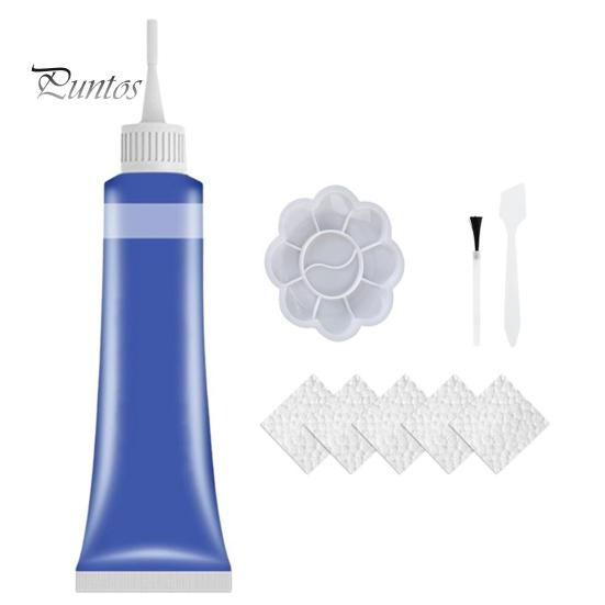 

20 мл набор для ремонта искусственной кожи с щеткой, скребком, палитрой, тисненой бумагой, красителем для сидений автомобиля и дивана из искусственной кожи, красителем для восстановления искусственной кожи H