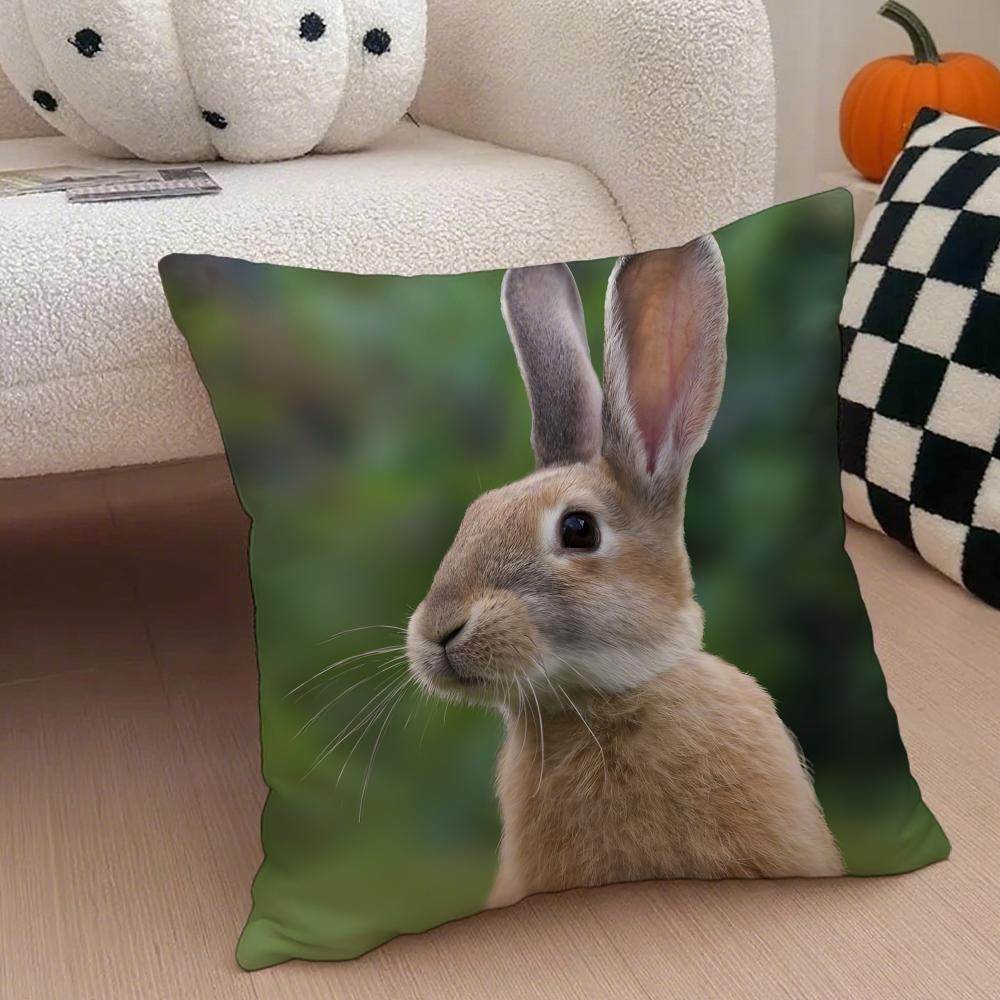 cute Pastoral rabbit Cushion Cover Throw Pillow Cover Hidden Button Durable Polyester Chair Cushion