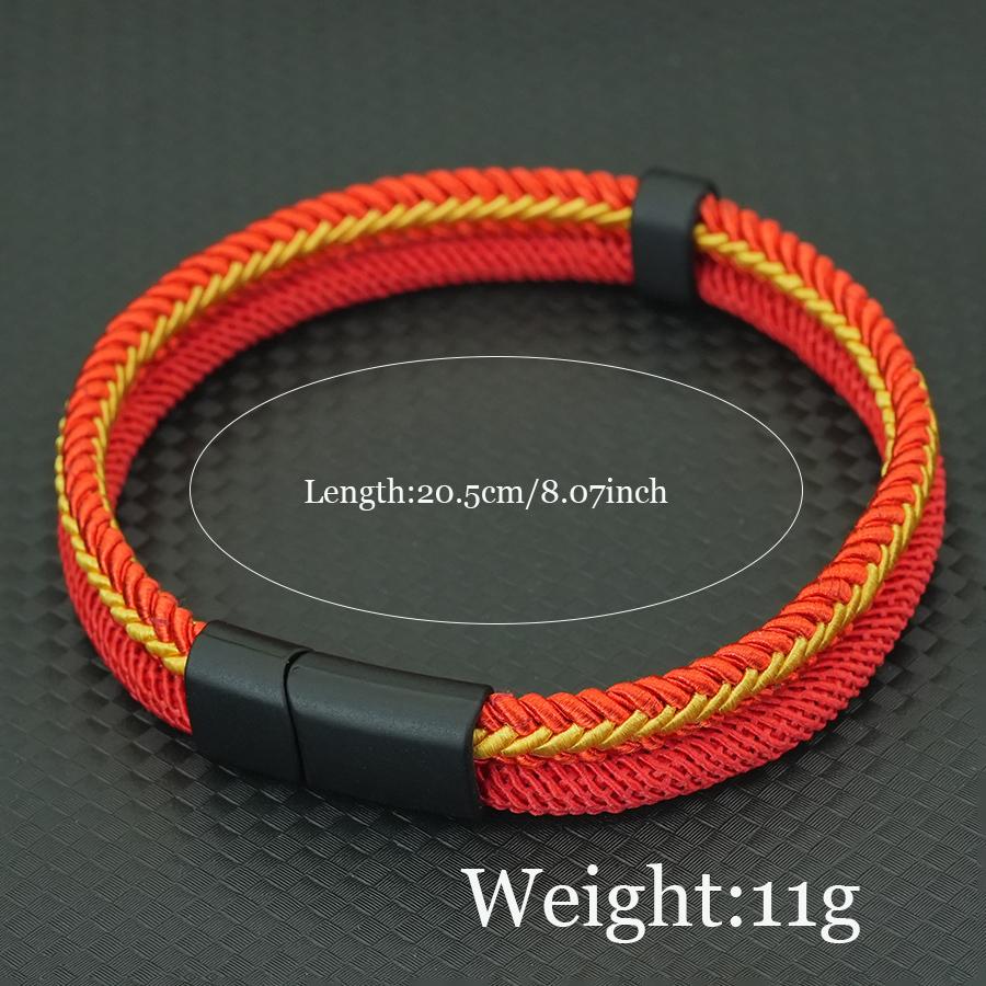 Stijlvolle Charm Touw Armbanden voor Mannen Wrap Armband Dubbele Vlecht Magnetische Sluiting Outdoor Kampeer Armbanden voor Hem