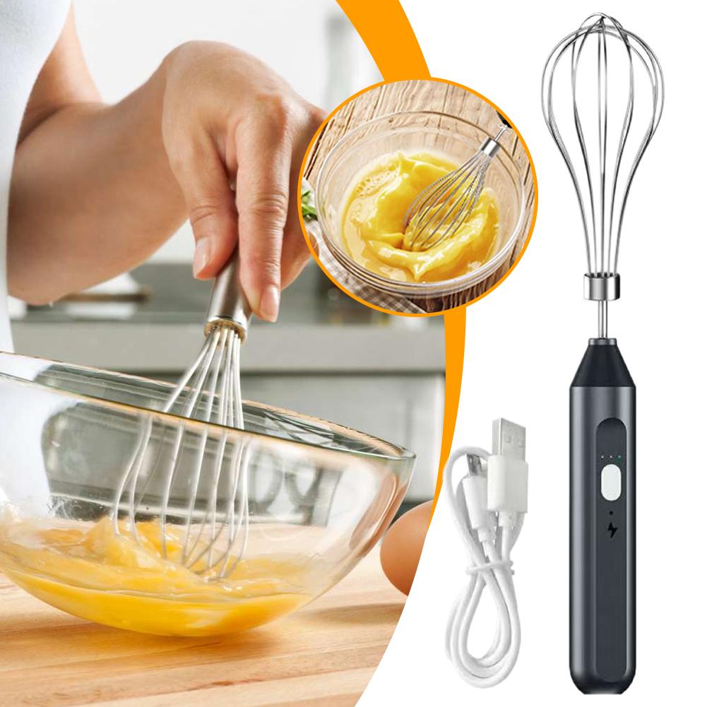 Milk Frother 3 Speed Electric Whisk For Cooking Coffee Egg Mixing 800mAh Battery USB Rechargeable Handheld Cordless Kitchen Tool