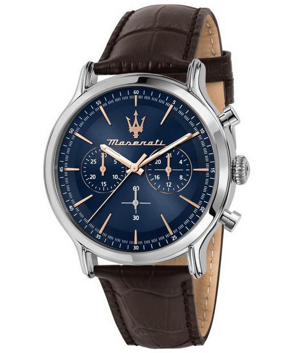 

Maserati Epoca Хронограф Синий Циферблат Кожаный Ремешок Кварцевые R8871618014 100М Мужские Часы синий