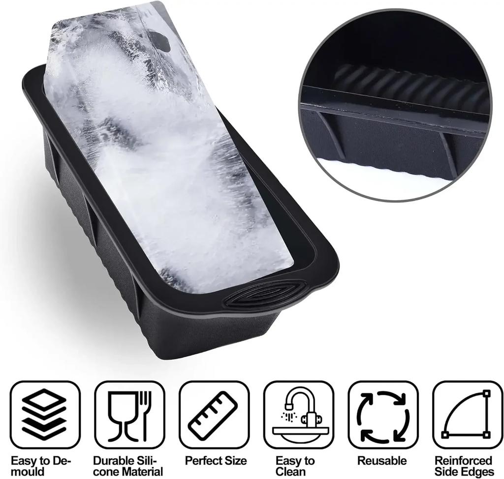 1 PCS Ice Cube Mold Oversized Silicone Crate Efficient Freezing Bath Large Ice Cube Mold Ice Bucket Block Mold