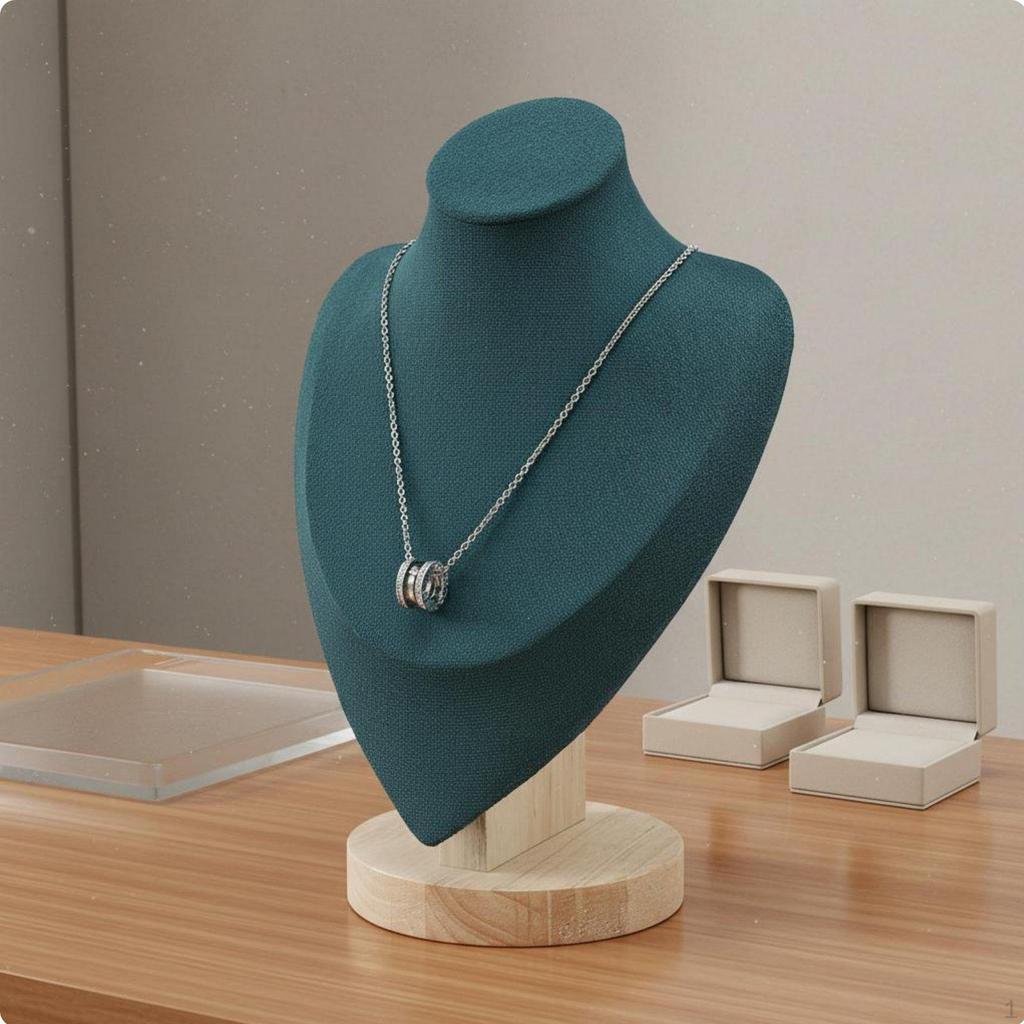 Necklace Display Bust Elegant Design Jewelry Solid Wood Construction Mannequin