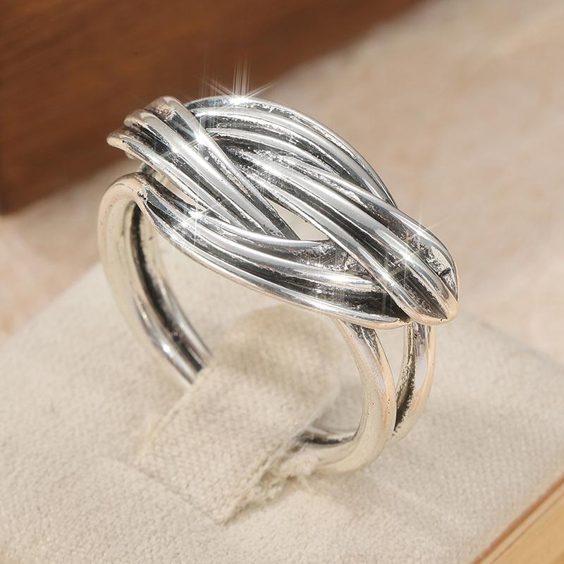 Vintage Kupferfarbe Metall Handgravur Fassung Damenring Geometrie Tägliches Tragen Party Schmuck 10 gray