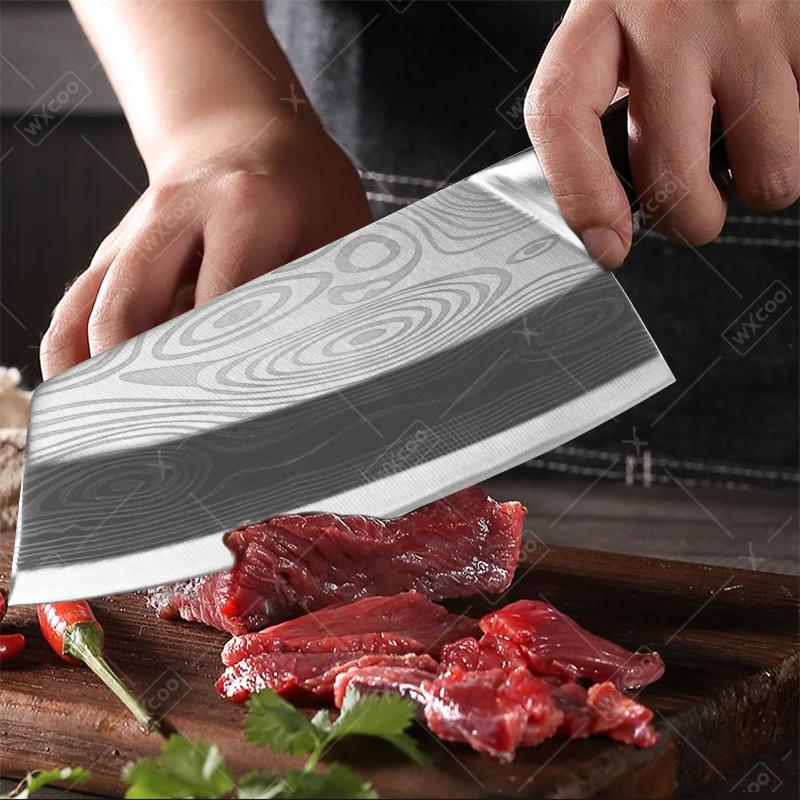 WXCOO Stainless Steel Kitchen Knife Household Fruit Utility Knife for Meat Cutting Boning Knife for BBQ Cooking Kitchen Supplies