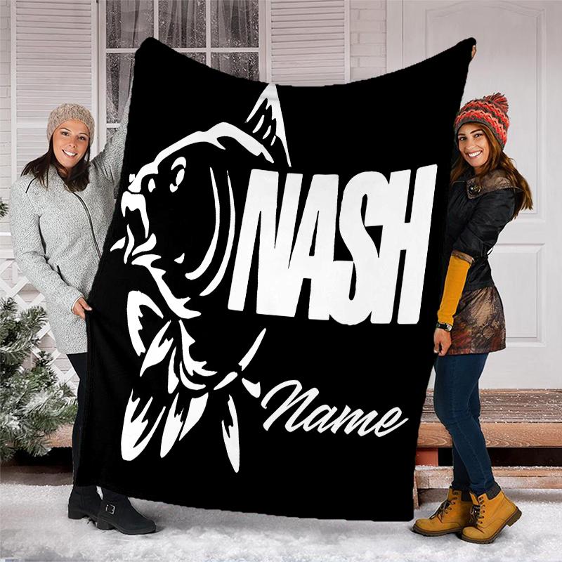 Personalized Custom Name Blanket - Nash Logo Print Design,Blanket for Sofa,Bed,Travel,Camping - Soft and Warm, Great Gift