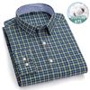 Men's Oxford Shirts Long Sleeve 100% Cotton Casual Plaid Soft Regular Fit Formal Dress Shirt Social Blouse Male Clothes 6XL 7XL
