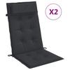 High Back Chair Cushions 2 Pcs Black Oxford Fabric