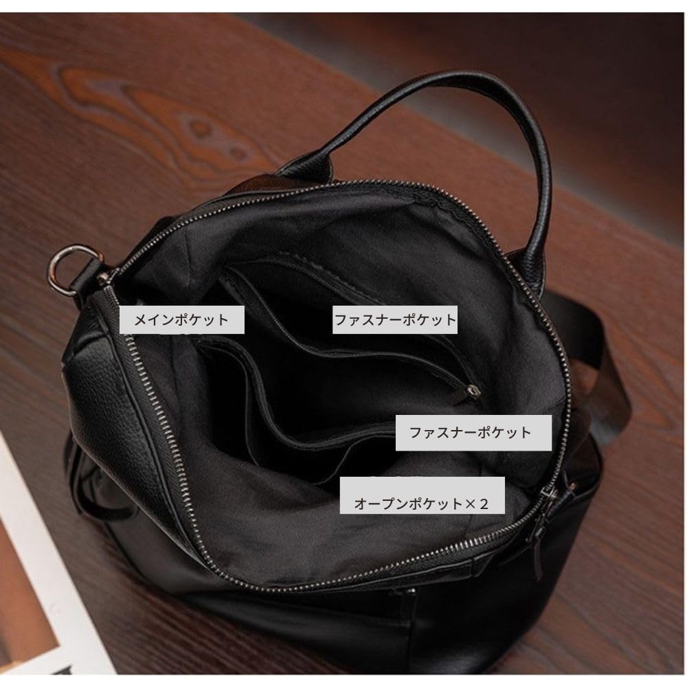 Homarina Women's 2-Way Shoulder Bag Backpack, PU Leather, A4 Size, Lightweight, Business Backpack, Perfect for Commuting, School, and Casual Use