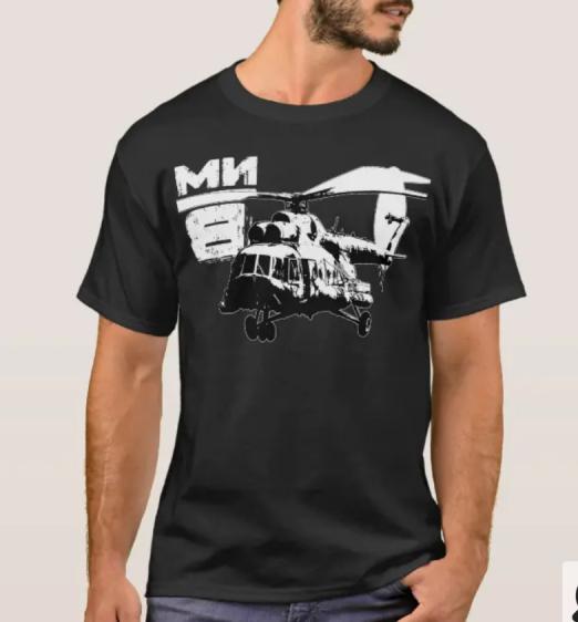 Soviet Russian Mi8 Hippopotamus Transport Helicopter TShirt Summer Cotton Short Sleeve ONeck Mens T Shirt New S3XL
