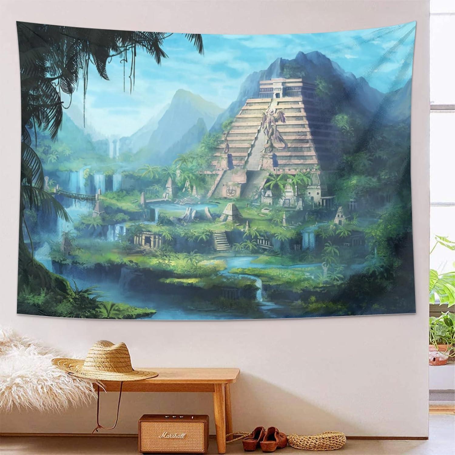 Osundbd Tapestry Pyramid Ancient Greek Mayan 75x100