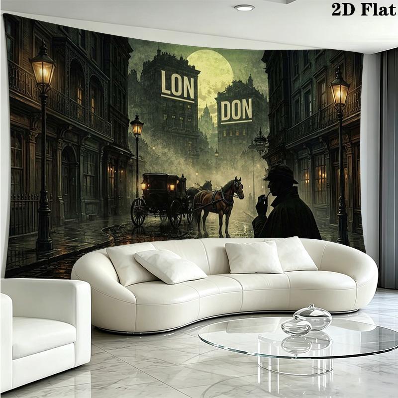 Tapisserie murale Sherlock Accroche murale esthétique Couverture en tissu imprimé Tapisseries décoratives pour chambre à coucher salon décoration intérieure