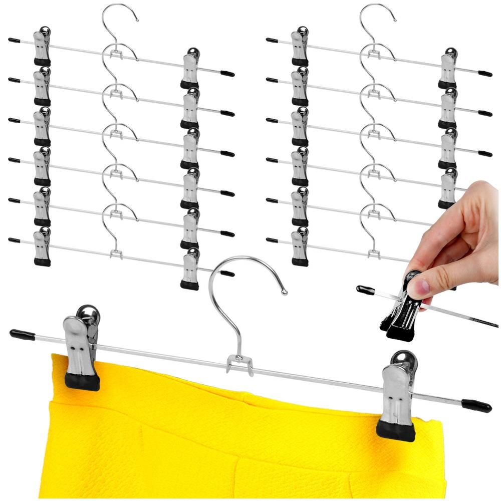 Metal Trouser Hanger With Clips, 12 Pcs.