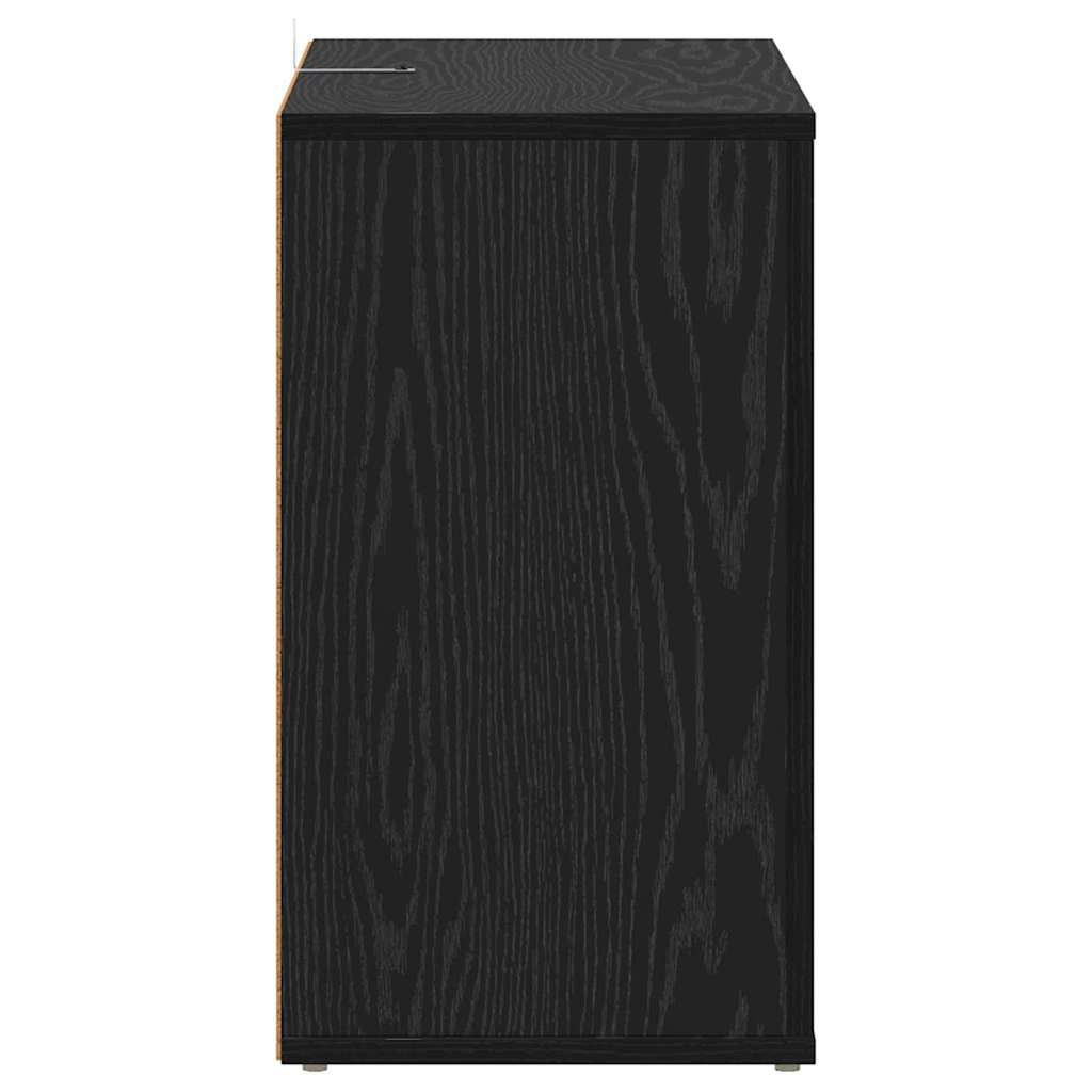 Sideboard in Black Oak Look 80 x 30 x 53 cm Particleboard