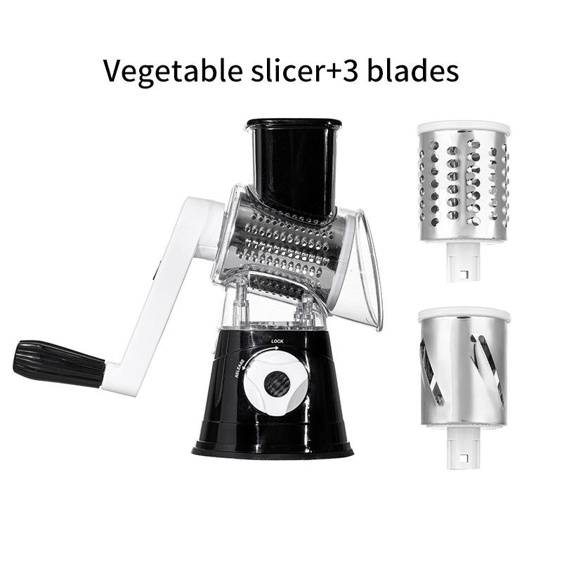 

Multifunctional Drum Vegetable Slicer Cutter Kitchen Roller Gadgets Tool Hand Cranked Household Slicer Cheese Chopper Machine чорний