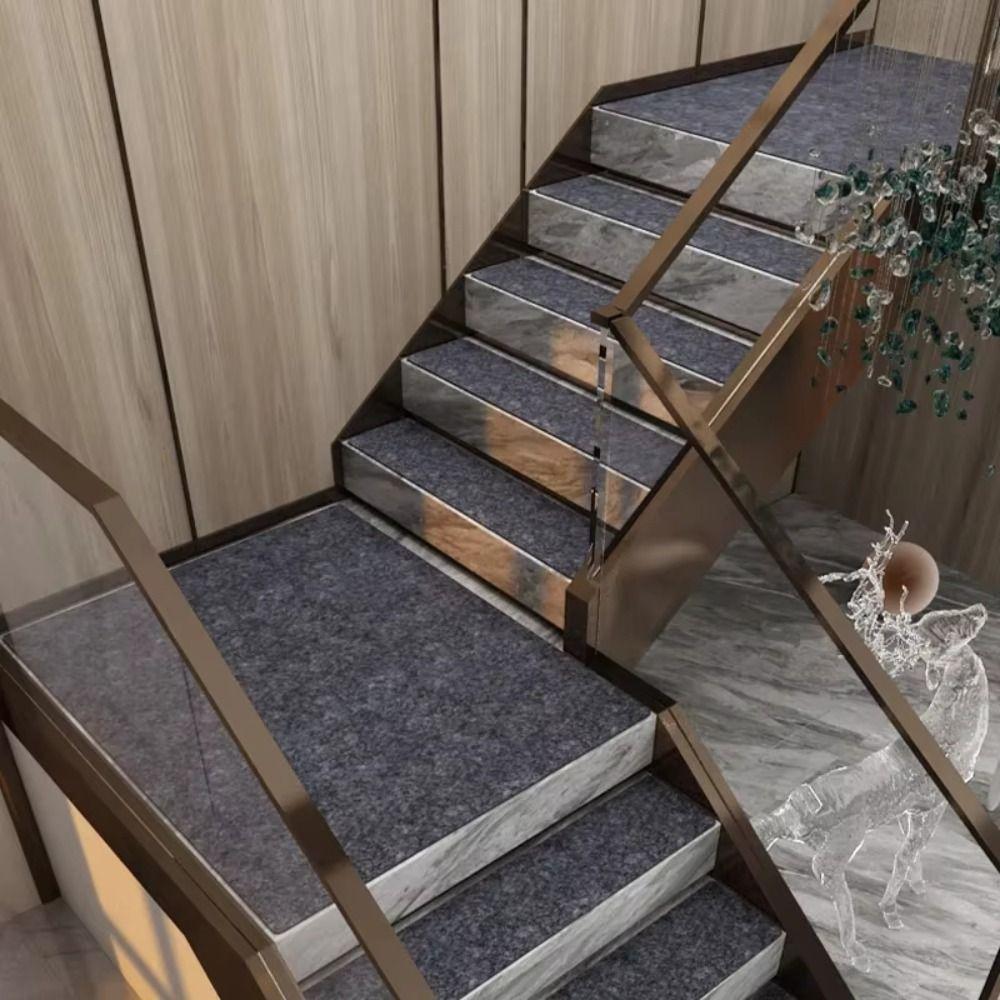 New 76X20cm Staircase Mat Self-adhesive Safety Stair Tread Carpet Mat Soft Stripe Non-Slip Protection Cover Pads Home Decor