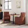 Dining Chairs with Casters 2 pcs Shiny Brown Faux Leather