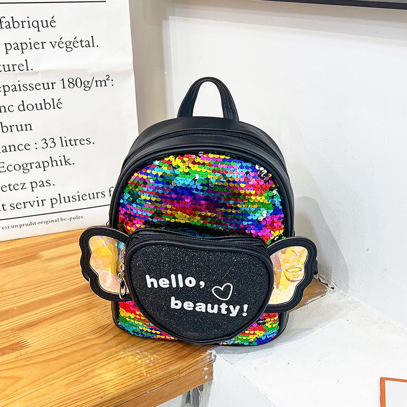 Love Book Children Wings Bag Kindergarten Cartoon Cute Glitter Leisure Small Bag