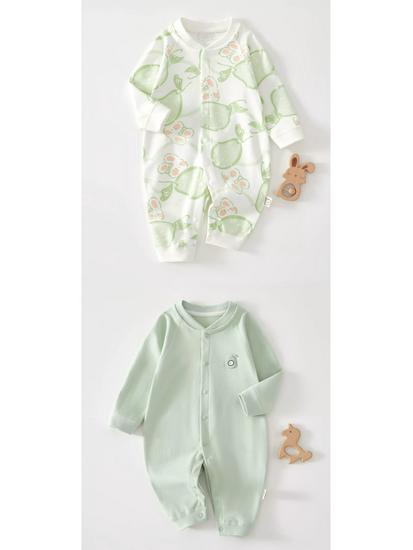 Pure Cotton Newborn Long Sleeve Bodysuit - Spring/Autumn Base Layer Pajamas