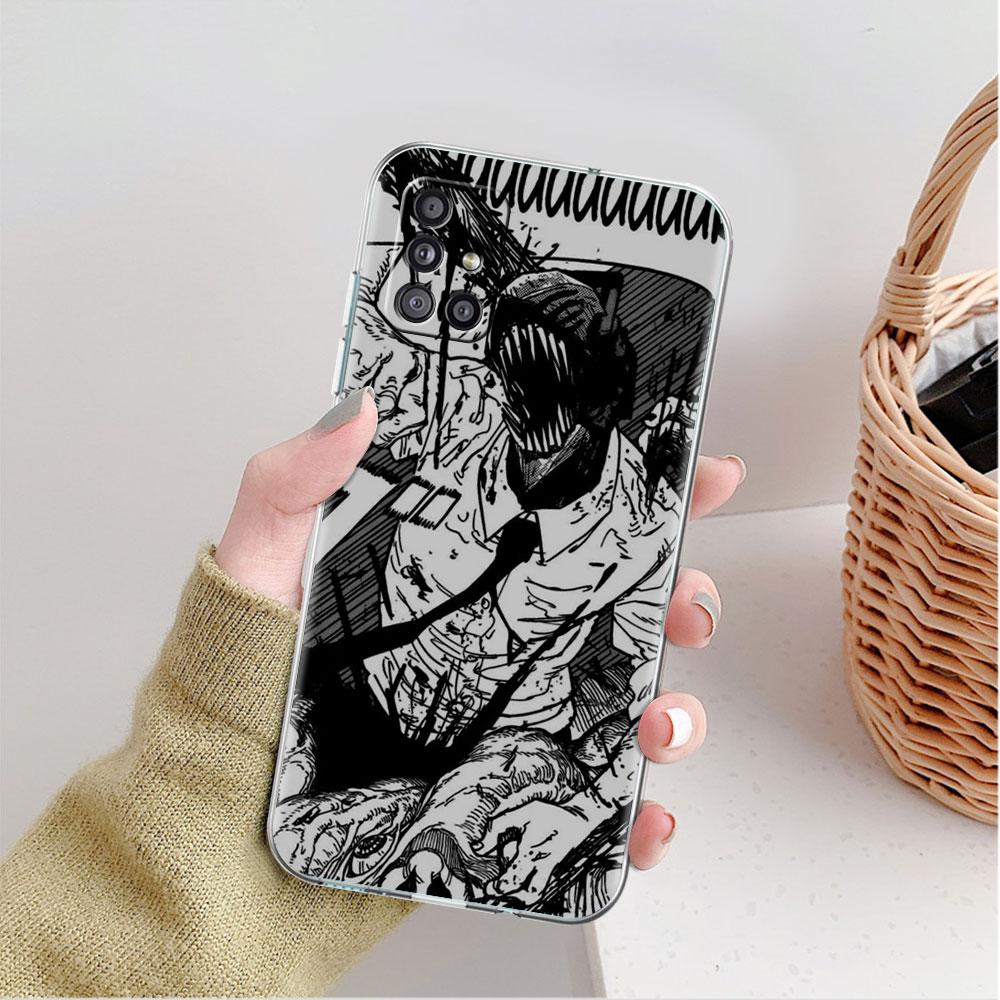 Clear Case For Samsung Galaxy A52 A12 A51 A32 A21s A71 A32 A22 50 A70 A31 A72 5G Phone Cover Chainsaw Man Cool